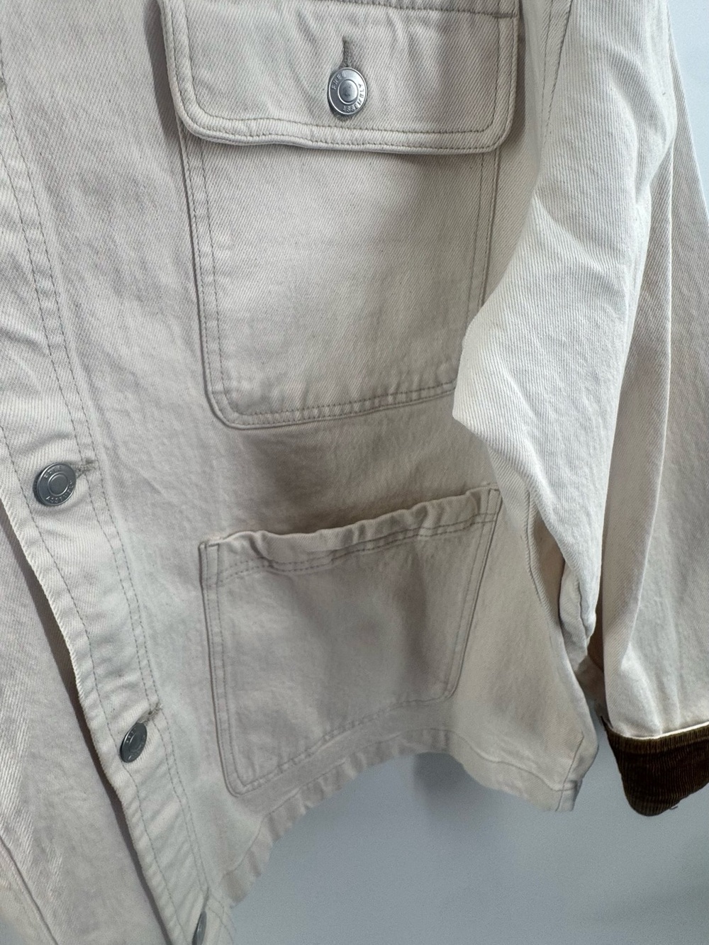 Men's Cream Jacket with Contrast Collar - Picture 5 of 6